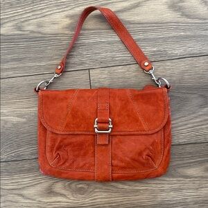 Vintage fossil Orange Leather Shoulder Bag
